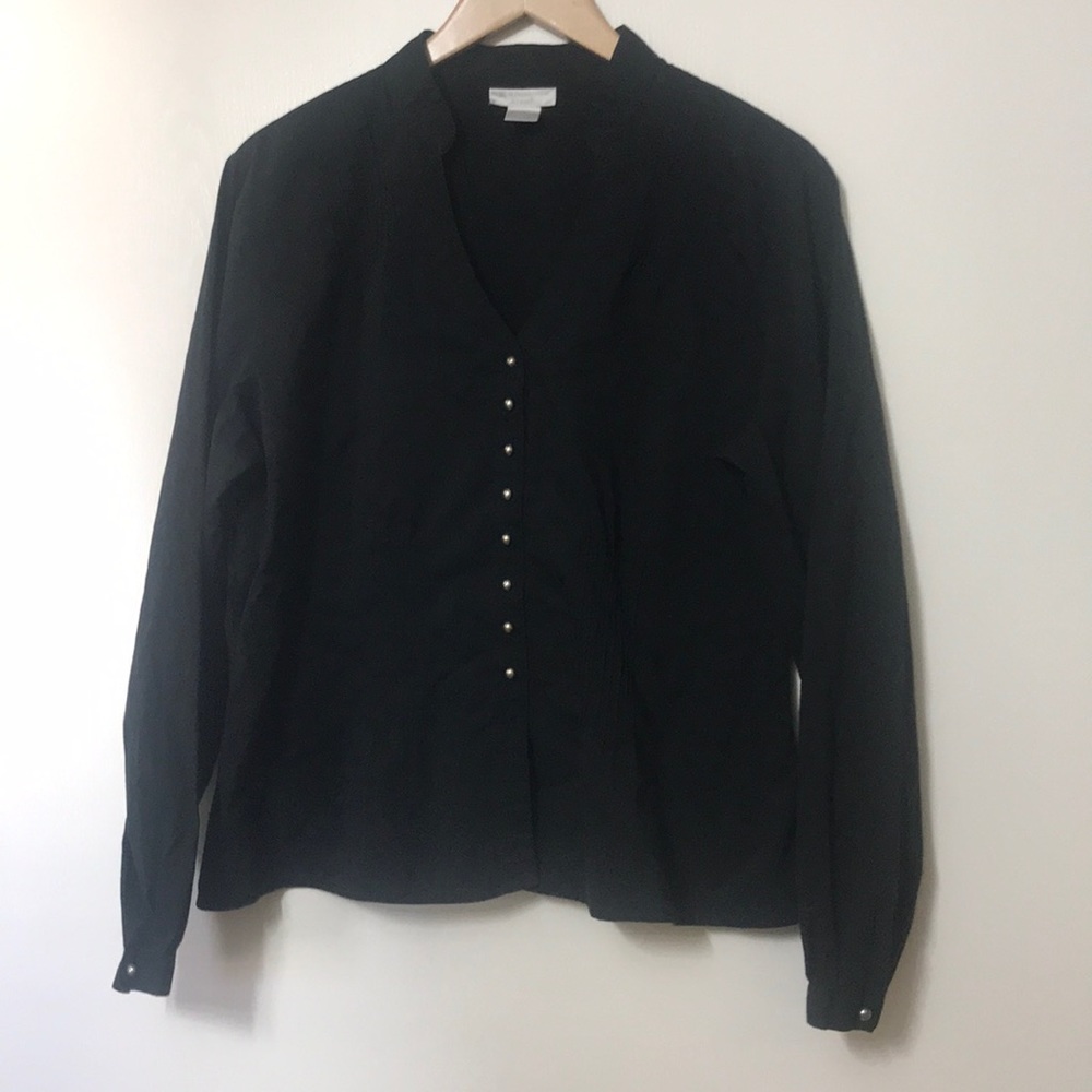 Black blouse with silver buttons